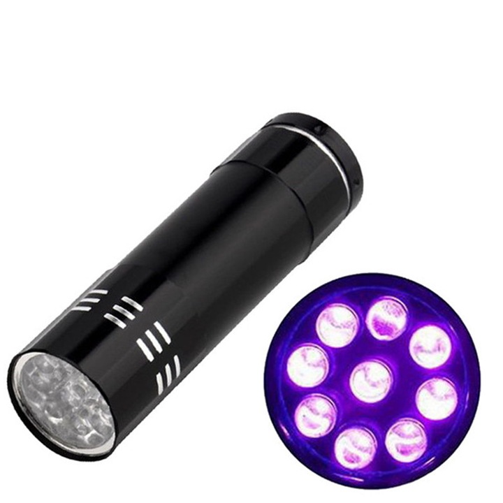 UV фенерче, 9 LED диода, 395nm