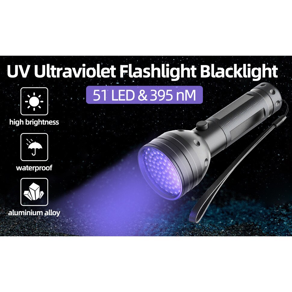 UV фенер, 51 LED диода, 395nm - eMAG.bg