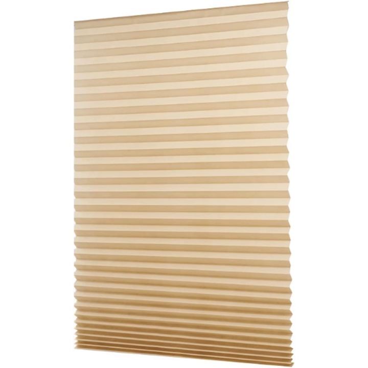 Jaluzea Pliabila pentru Geamuri si Ferestre cu Sistem de Montaj si Prindere Autoadeziv Inclus, Material PVC Premium, Dimensiune 150 x 60 cm, Crem, Garami Shop®