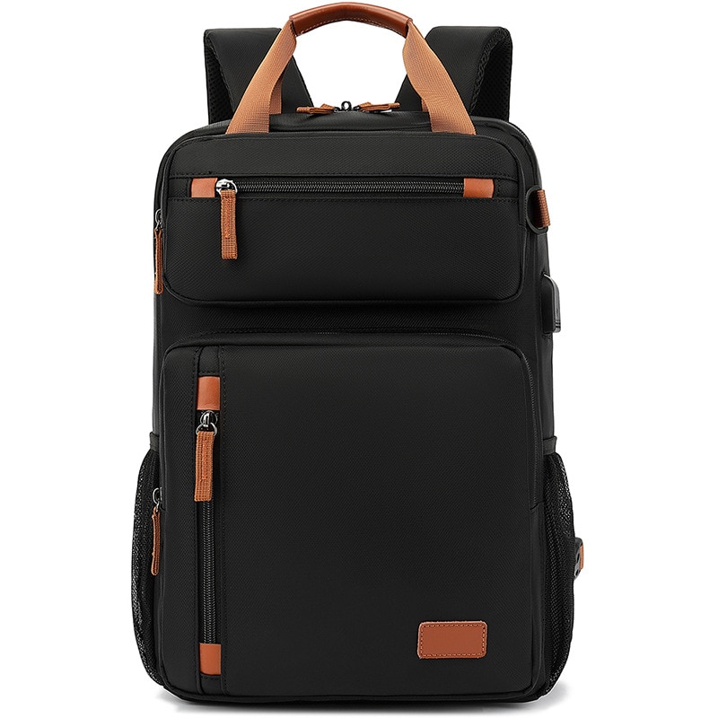 Geanta laptop multifunctionala, 15.6 inch, USB, Negru