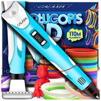 Set Creion 3D GALAXIA®, filamente PLA 110m, albastru/alb
