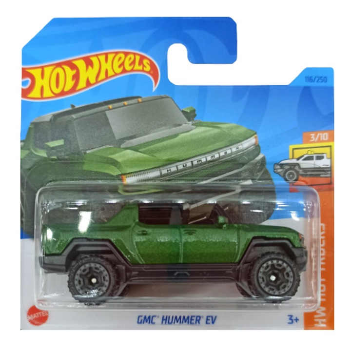 Masinuta metalica Hot Wheels GMC Hummer EV, Hot Trucks, HKK58-N521, 1:64, verde