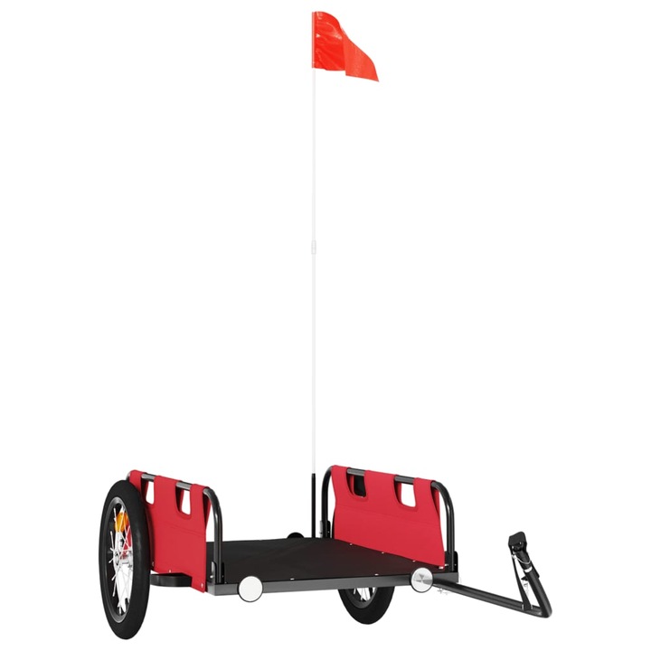 Remorca de bicicleta vidaXL, rosu, textil oxford si fier, 126 x 63 x 36 cm