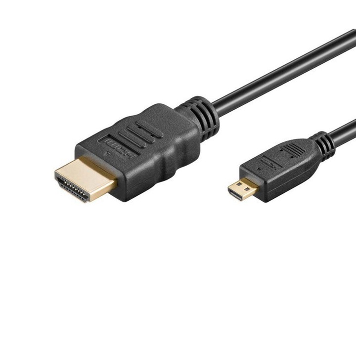 Кабел HDMI Tata към Micro HDMI Tata, Basekit, 4k @60Hz, 3 метра, черен