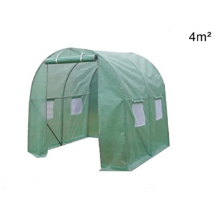 Melegház, fóliasátor, Tunnel PRO, 4 nm, 2x2x2m, cső alakú acélváz, megerősített nylon
