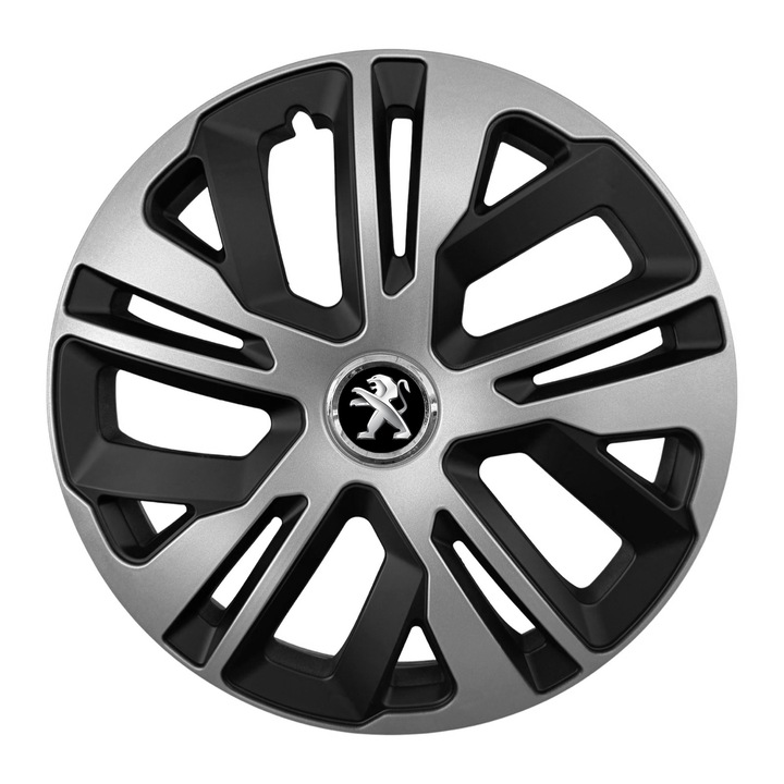 Set 4 Capace Roti AutoSSF ® R15, Potrivite Jantelor de 15 inch, pentru PEUGEOT, Model RAVEN II bicolor