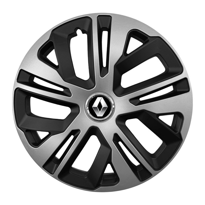 Set 4 Capace Roti AutoSSF ® R15, Potrivite Jantelor de 15 inch, pentru RENAULT, Model RAVEN II bicolor
