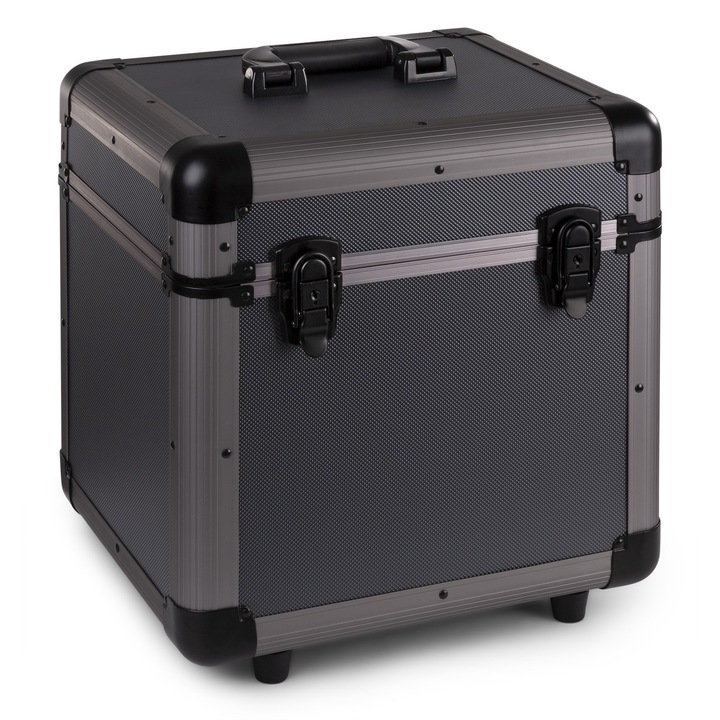 Cutie pentru vinil, 80 de discuri, titaniu, 12", Power Dynamics RC100