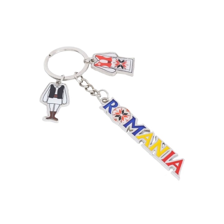 Ключодържател за мъжка и женска румънска носия 12см