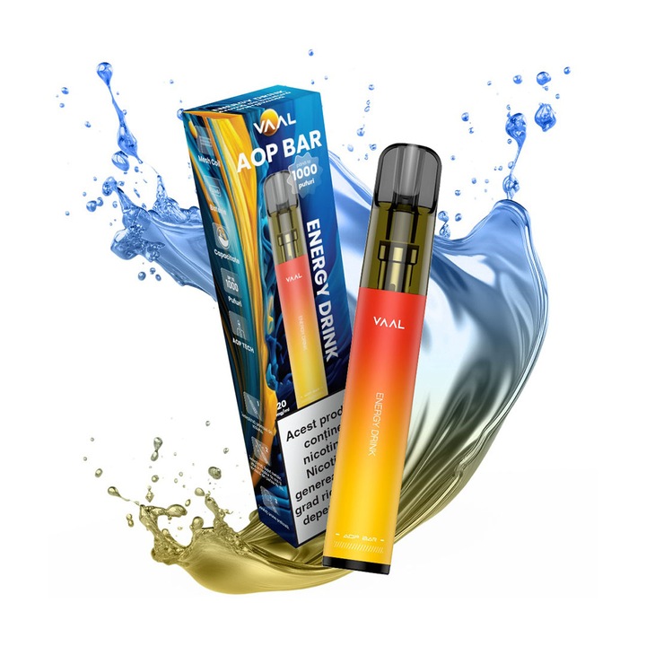 Tigara electronica de unica folosinta, VAAL AOP Bar - Energy Drink, 2ml, 20mg/ml nicotina, autonomie pana la 1000 pufuri