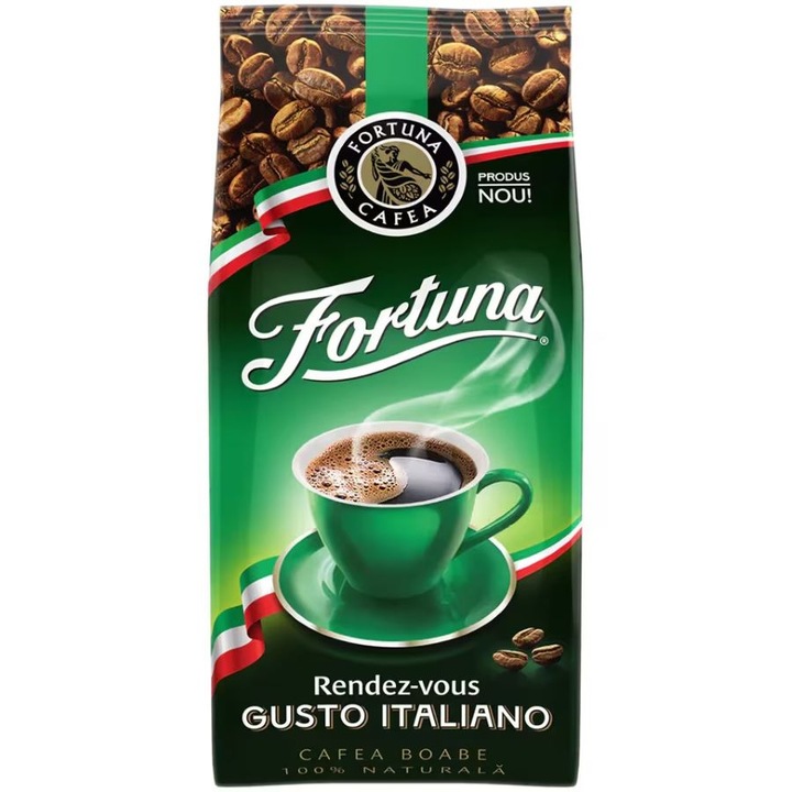 Cafea boabe Fortuna Rendez-vous Gusto Italiano 100% Naturala, 1 Kg