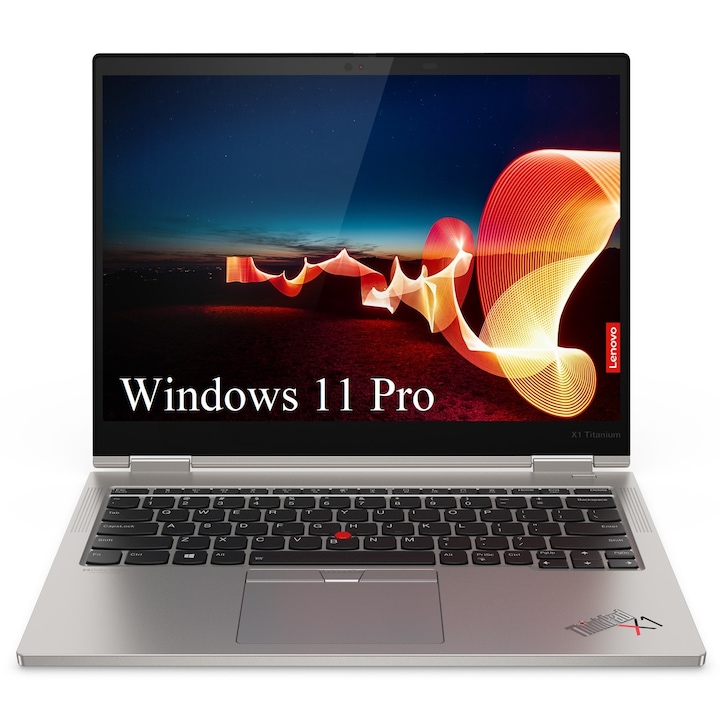 Laptop 2 az 1-ben Lenovo ThinkPad X1 Titanium Yoga Gen 1, 13.5" QHD 2256x1504 IPS 450nits Érintőkijelző, Intel Core i7-1180G7 4 magos, 16 GB DDR4, 256 GB SSD m2 PCIe, Intel Iris Xe Graphics, Windows 11 Pro