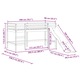 Pat pentru copii cu tobogan vidaXL, negru, 90x200 cm, lemn masiv pin, 31.5 kg 835909