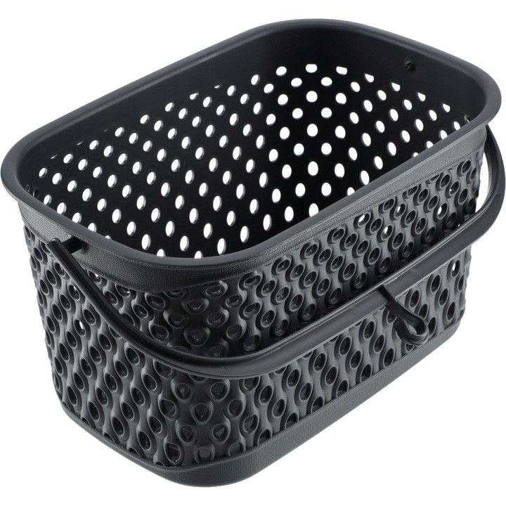 Cos pentru clesti de rufe, KADAX, Plastic, 22.5 x 14.8 x 12.5cm, Gri
