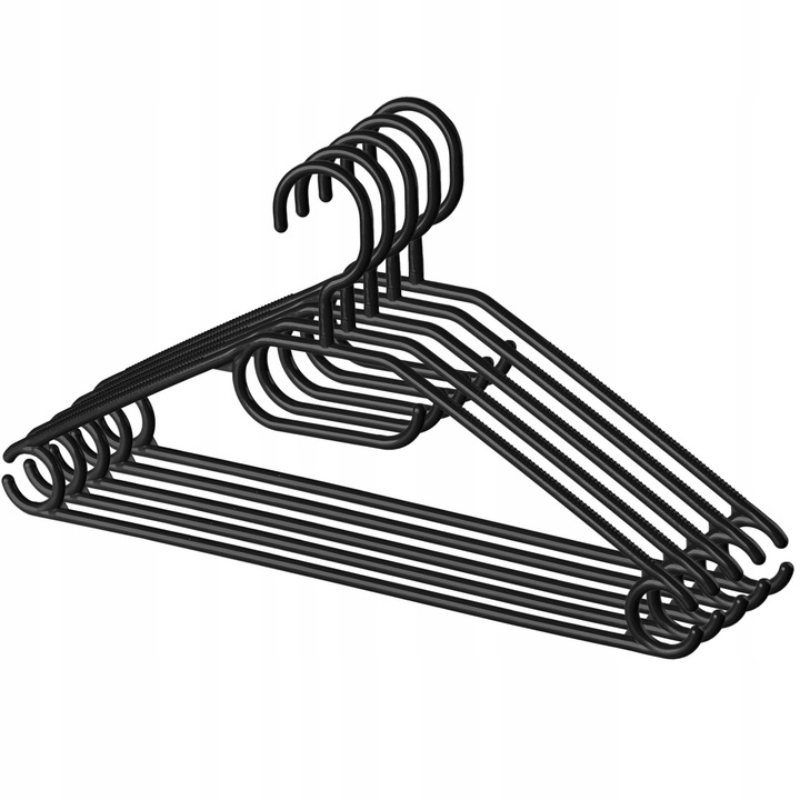 Set 5 umerase haine, KADAX, Plastic, 40.5 x 21 x 4 cm, Negru