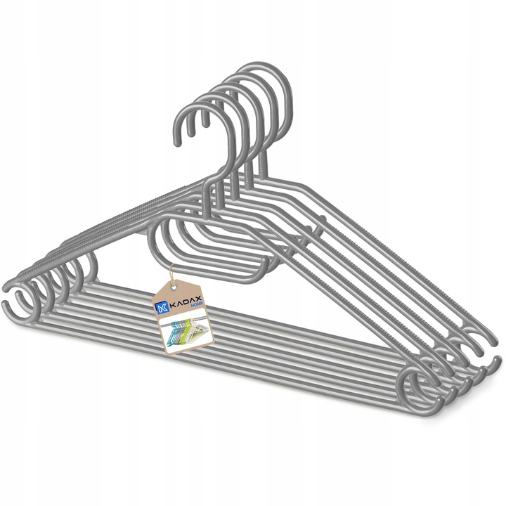 Set 5 Umerase Rotative pentru Haine Kadax, Plastic, Gri, 40.5x21x0.7cm