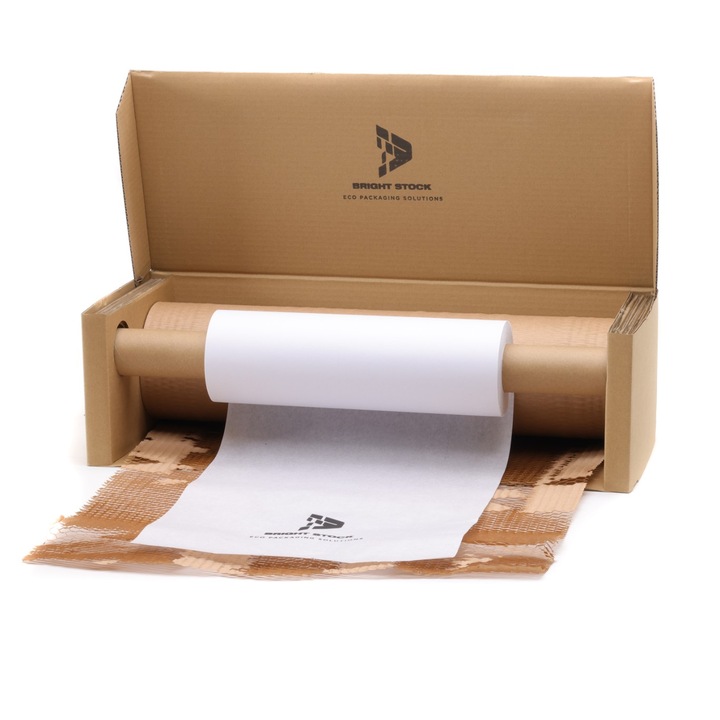 Комплект хартия за опаковане с двоен диспенсър, Разтегателна, 80 см x 50 см, Кафяв