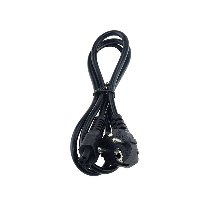 Cablu Alimentare, Basekit, Priza EU CEE 7/7 Stecher 90 - IEC C5 mama, 2.5A, 1m, Negru