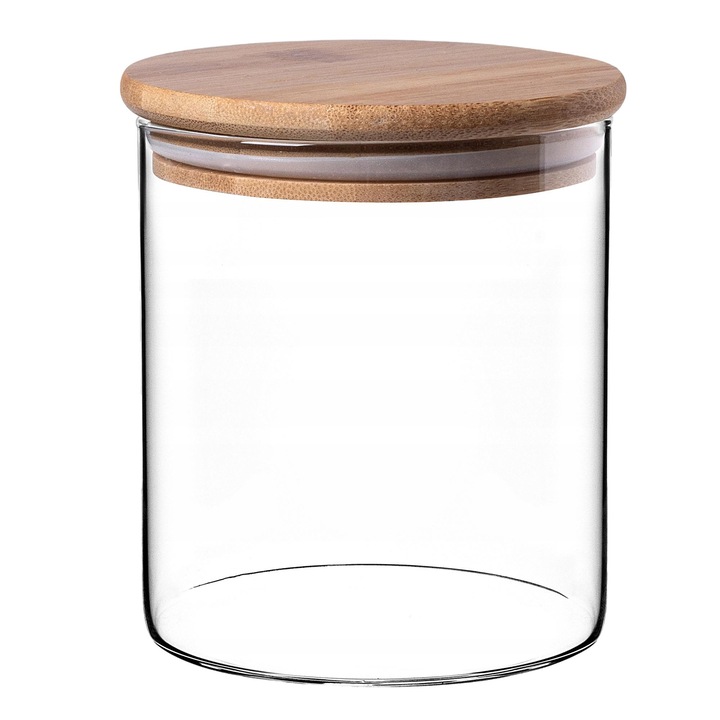 Cutie alimentara, KADAX, Sticla/Bambus, Transparent, 800ml