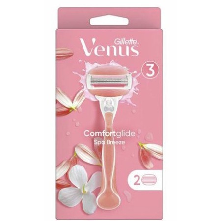 Самобръсначка с 2 пълнителя, Gillette, Venus ComfortGlide Spa Breeze, 3 ...