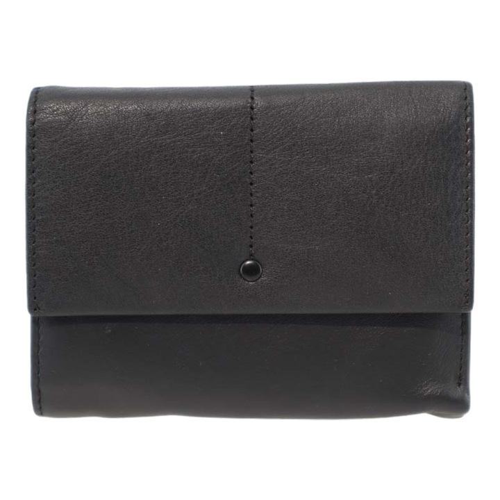 Portofel de dama din piele naturala Hassion A16, negru