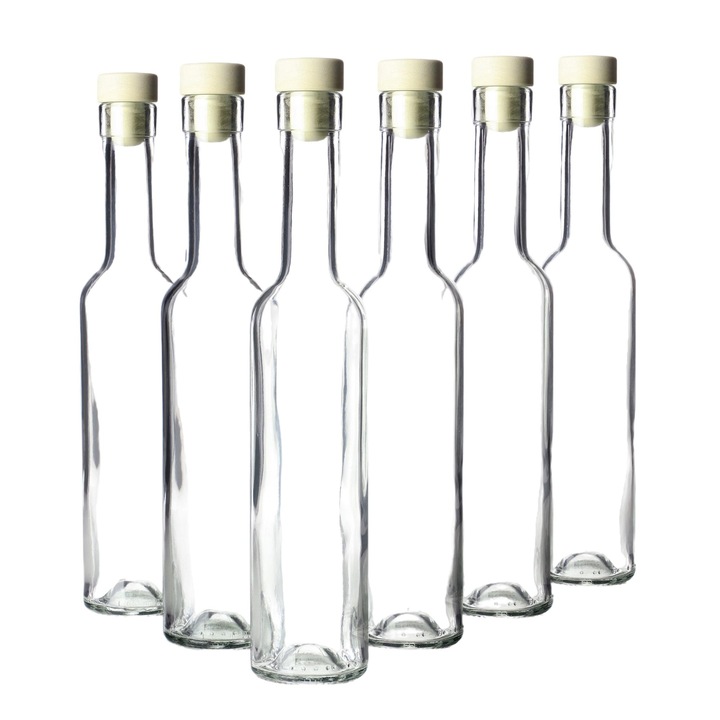 Комплект от 6 Бутилки с капачки KADAX, Прозрачни, 250 мл