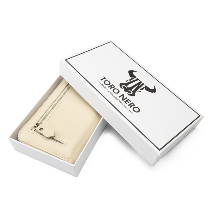 Portofel dama piele, Toro Nero, Arya, bej