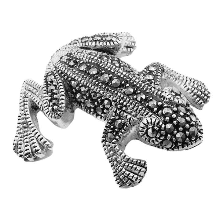 Brosa Argint 925 tip broscuta Melia 3 cm cu pietre de Markasite