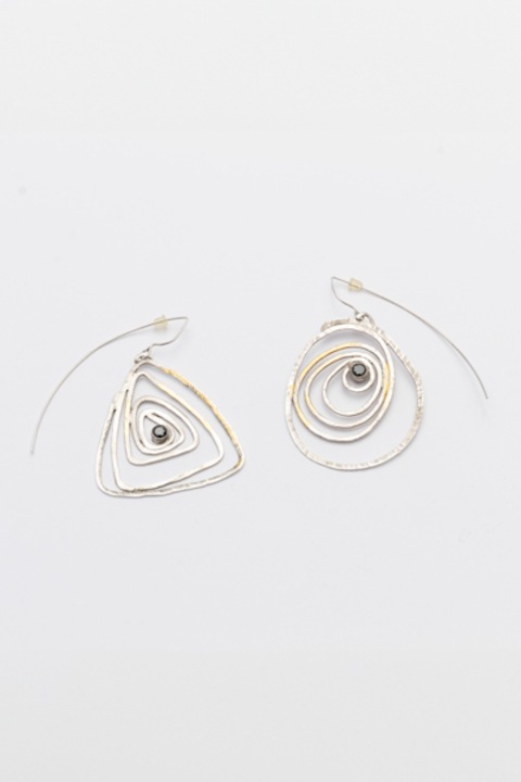 Cercei,, Intersectare'' Argint 925, placati cu aur 24K, 16g