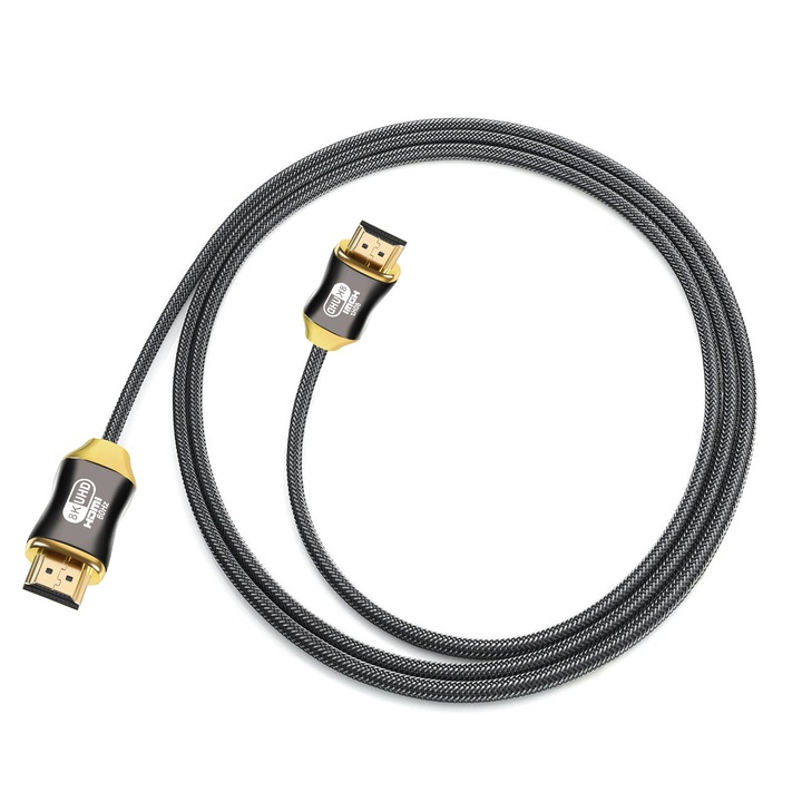 Кабел Reagle, zggzerg, HDMI 2.1, 48Gbps 8K 60Hz, 4K 120Hz, plug-and-play, За монитор, проектор и телевизор, дължина 3 м, Черен