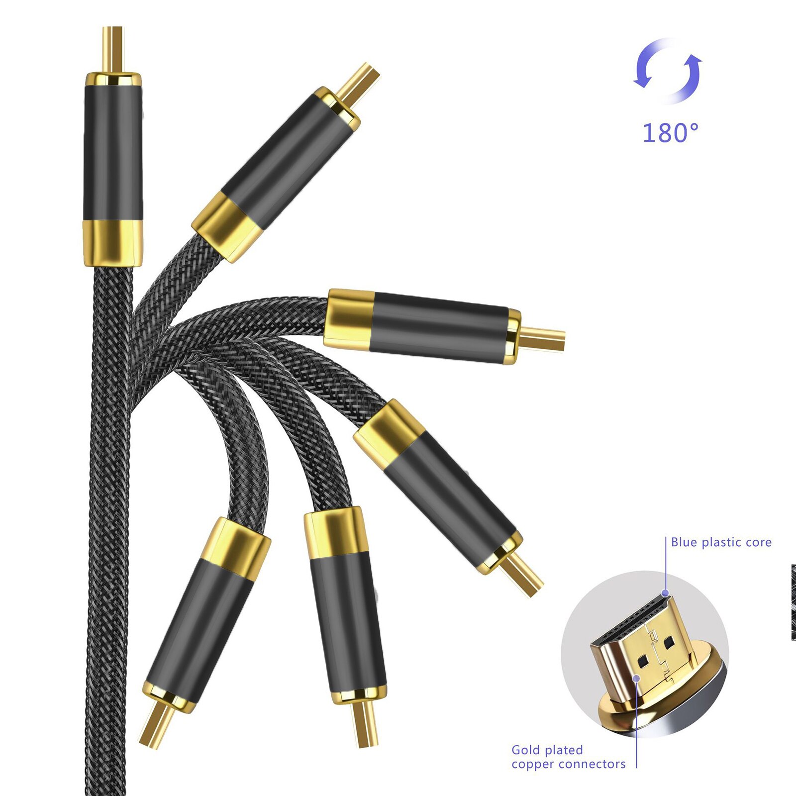 CY Cavo da micro HDMI a HDMI,HDMI maschio a Micro HDMI 2.1 maschio Ultra-HD UHD 8K 60hz 4K 120hz Cavo 48 Gbs per tablet con fotocamera 1.5M