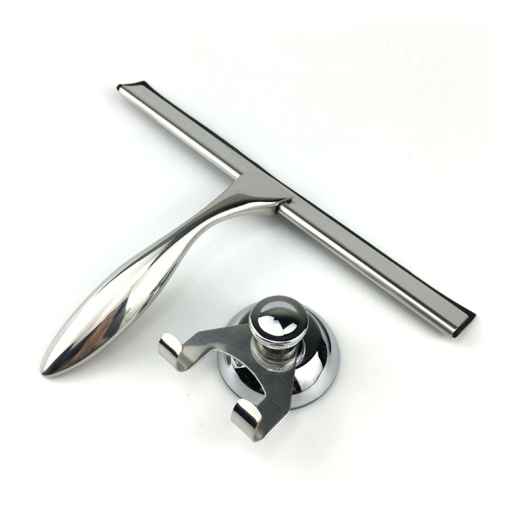 Stergator geam, profesional, cu maner gros din otel inoxidabil