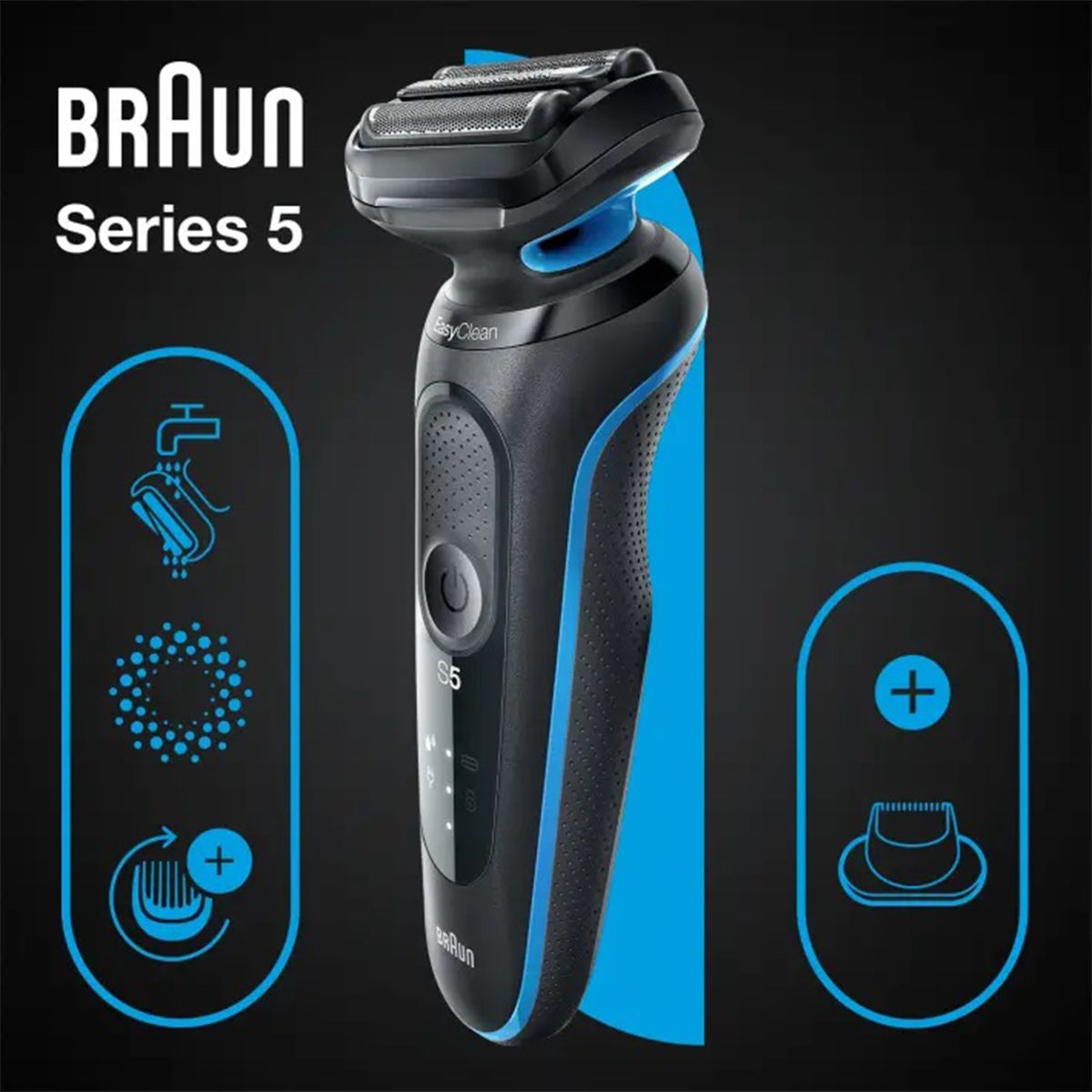 Aparat de ras electric Braun Series 5 51-B1200s Wet&Dry, AutoSense