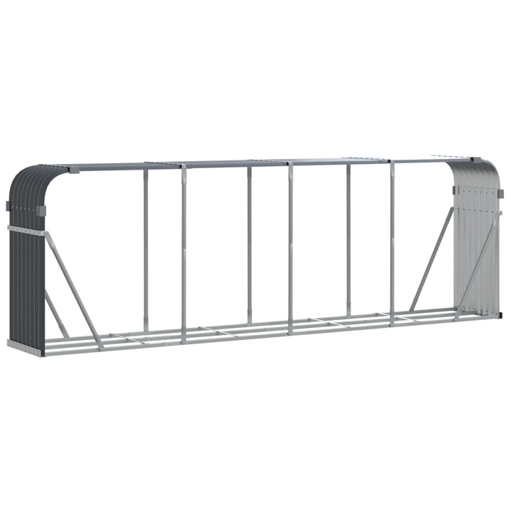 Suport de busteni vidaXL, antracit, 300x45x100 cm, otel galvanizat, 13.56 Kg