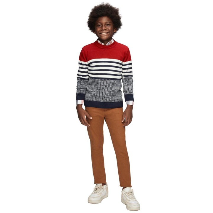 Compleu, Montella, pentru baieti, cu pulover, MT-4043, Rosu