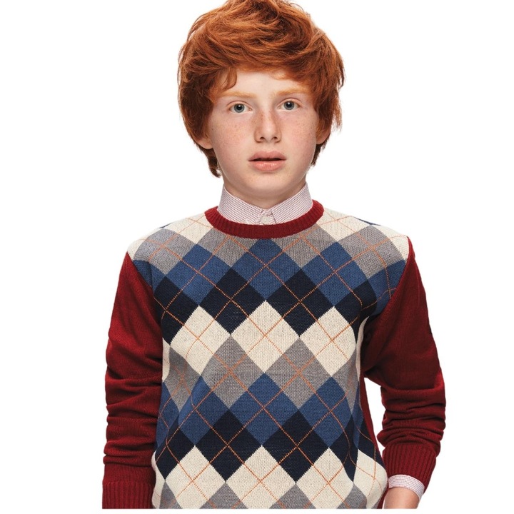 Compleu, Montella, pentru baieti, cu pulover, MT-4003, Visiniu