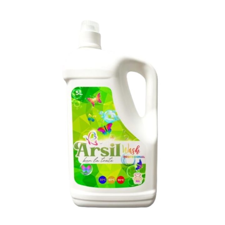 Detergent lichid, Arsil Wash, Activ Fresh, 100 spalari, 5 l
