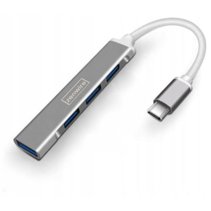 Сплитер Порт Репликатор USB-C Хъб, Zenwire, 4x USB 3.0