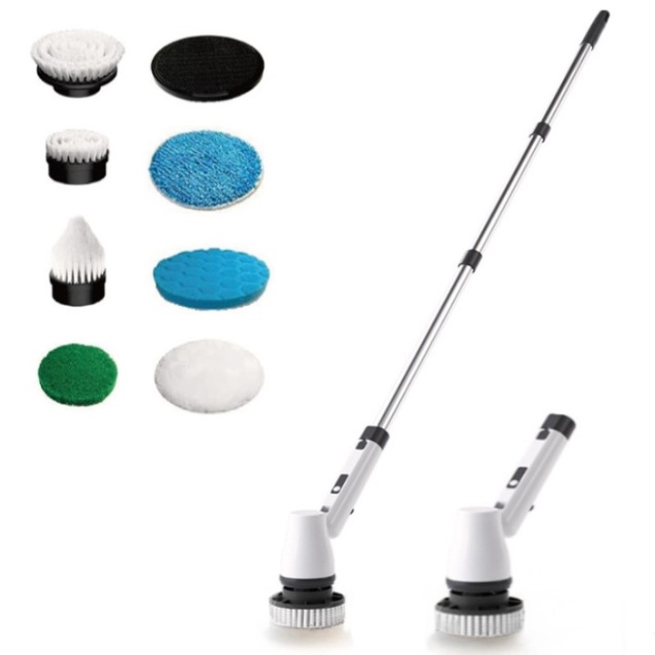 Forgó elektromos tisztítókefe, WALALLA, 7 forgó cserélőfej, fehér