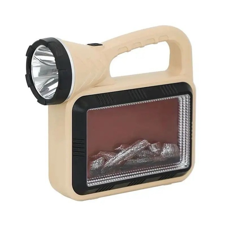 Акумулаторен преносим многофункционален фенер тип камина за къмпинг