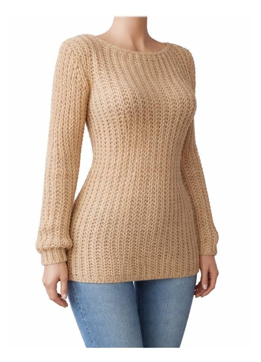 Pulover Just Paolo culoare bej, Bej