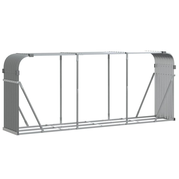 Suport de busteni vidaXL, gri deschis, 234x45x100 cm, otel galvanizat, 11.28 Kg