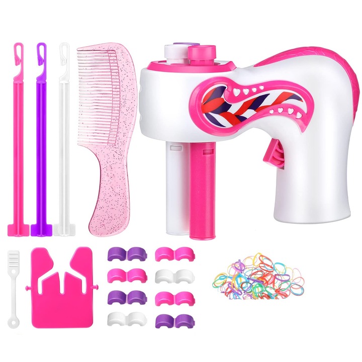 Elektromos hajfonó gép, Sundiguer, gyerekjáték, fehér/rózsaszín