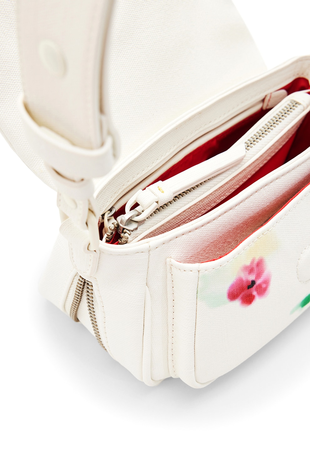 DESIGUAL, Geanta de umar Liquid Flower, Rosu, Alb, Albastru