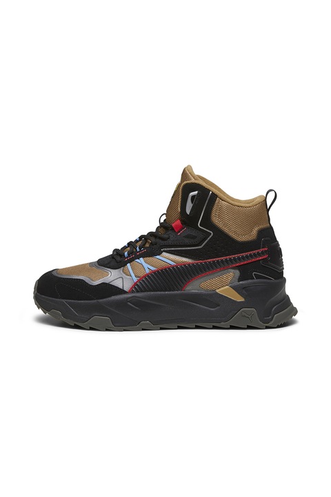 Puma, Pantofi sport mid-high Scuderia Ferrari Trinity, Negru/Maro nisip