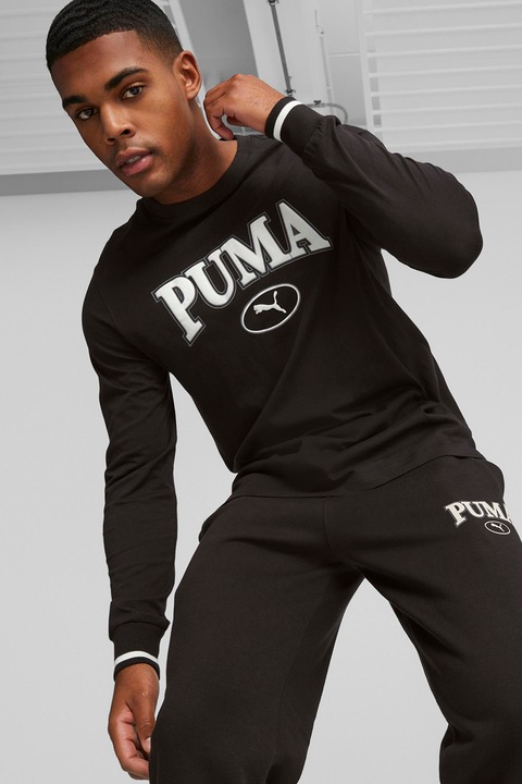 Puma, Блуза Squad с лого, Бял/Черен