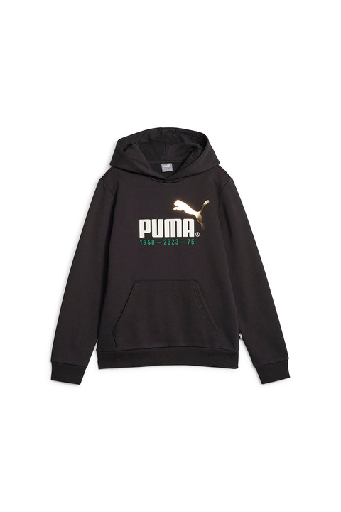 Puma, No.1 Celebration kapucnis pulóver logómintával, Fehér/Fekete