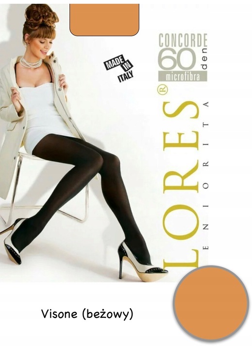 Dres dama, Lores, 60 DEN, poliamida, bej, XL