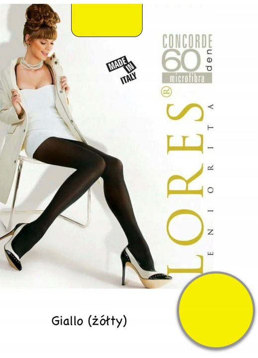 Dres dama, Lores, Microfibra, 60 DEN, Galben, S