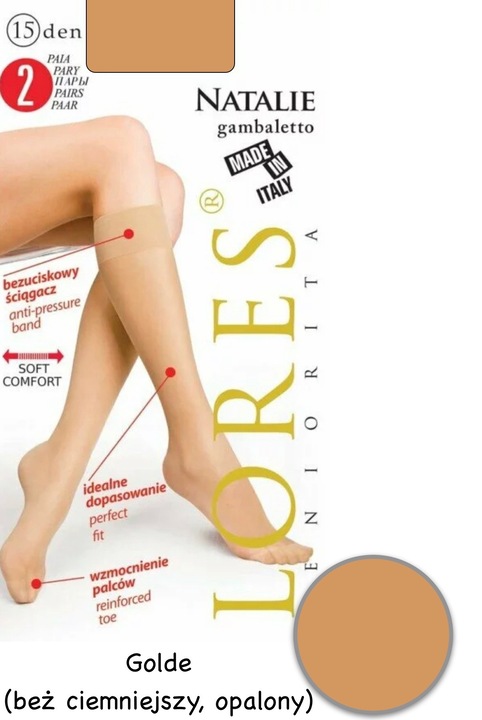 Ciorapi dama, Lores, Poliamida, 15 DEN, Bej